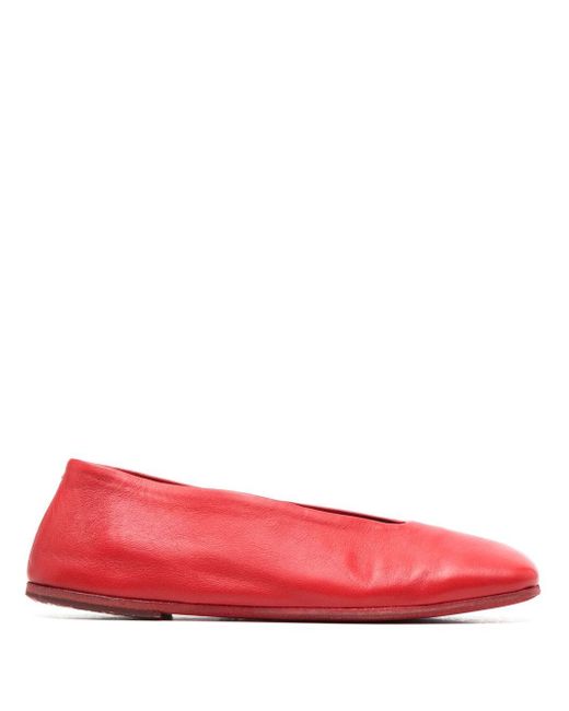 Marsèll square-toe leather ballerina shoes