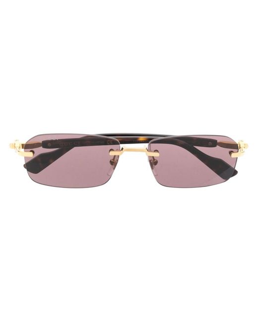 Gucci rimless rectangle-frame sunglasses