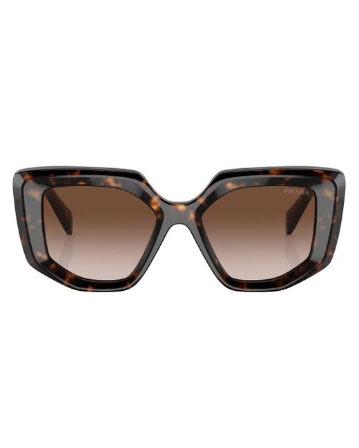 Prada tortoiseshell-effect logo-detail sunglasses