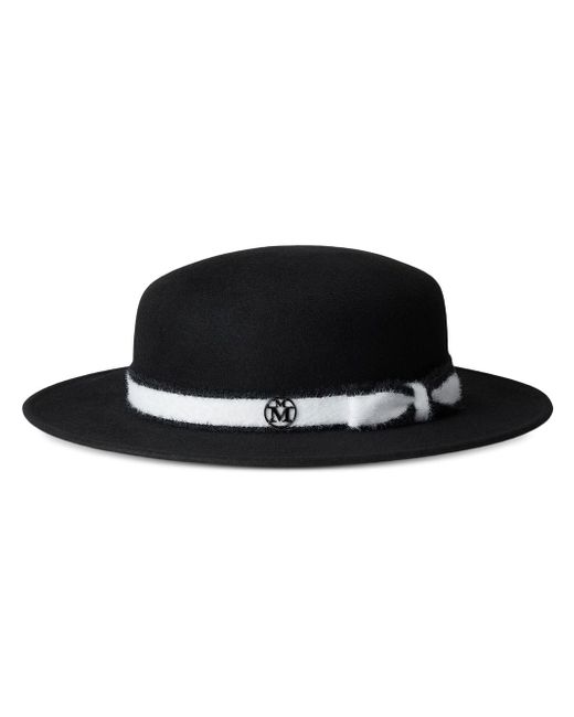 Maison Michel Rod logo-plaque felt hat