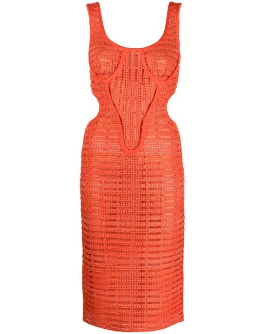 Genny laser-cut midi dress