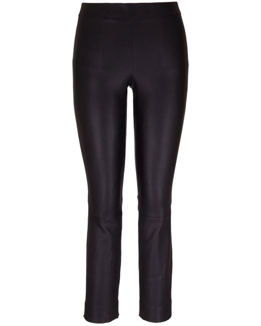 Vince leather slim-cut trousers