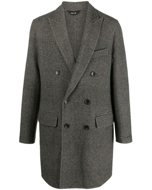 Paltò checked double-breasted coat