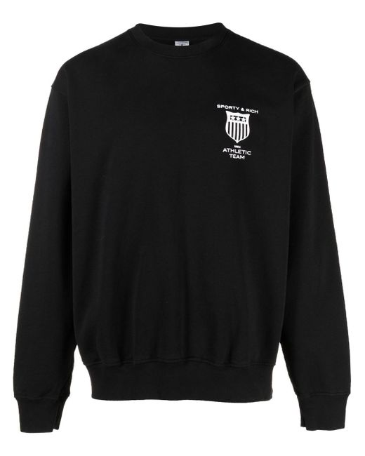 Sporty & Rich logo-print crew-neck sweatshirt
