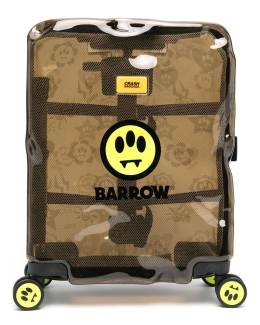 Barrow smiley-print transparent suitcase