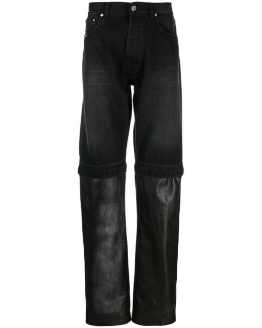 Vtmnts bleach-panel straight-leg jeans