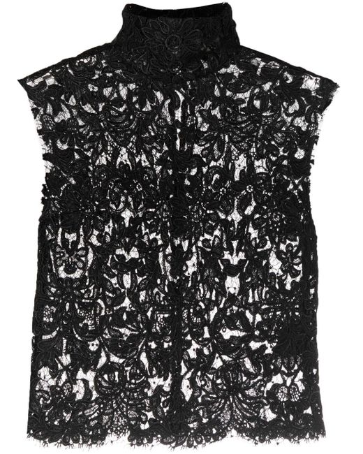 Saint Laurent floral lace-detail blouse