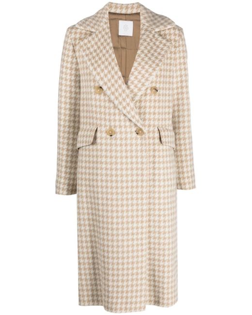 Eleventy houndstooth-print double-breasted coat