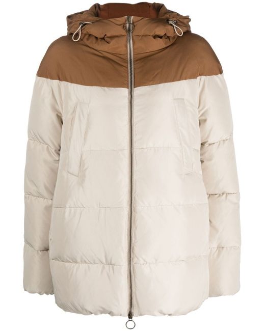 Eleventy two-tone padded hooded jacket