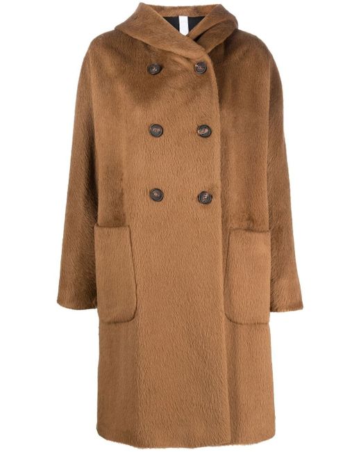 Hevo hooded double-breasted coat