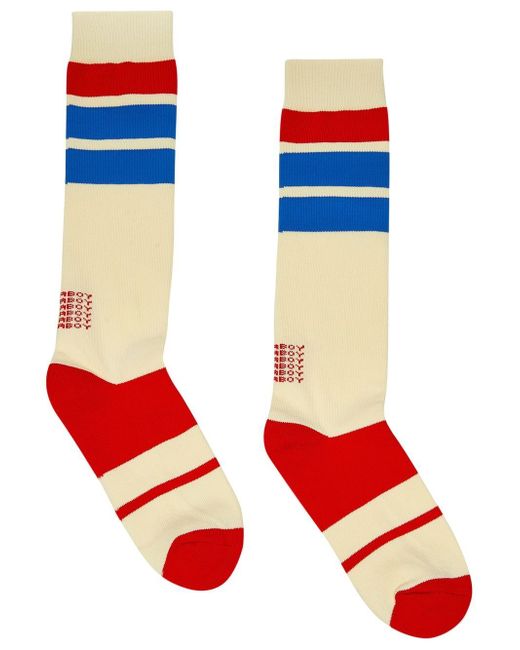 Charles Jeffrey Loverboy striped ankle socks