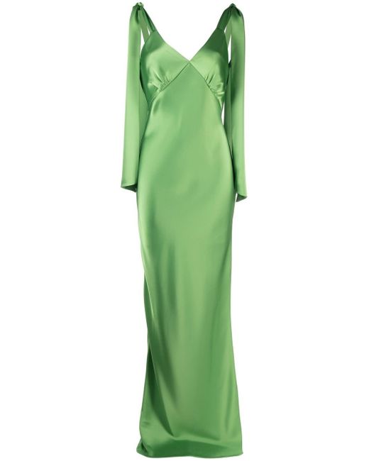 V:Pm Atelier satin-finish drape-detail gown