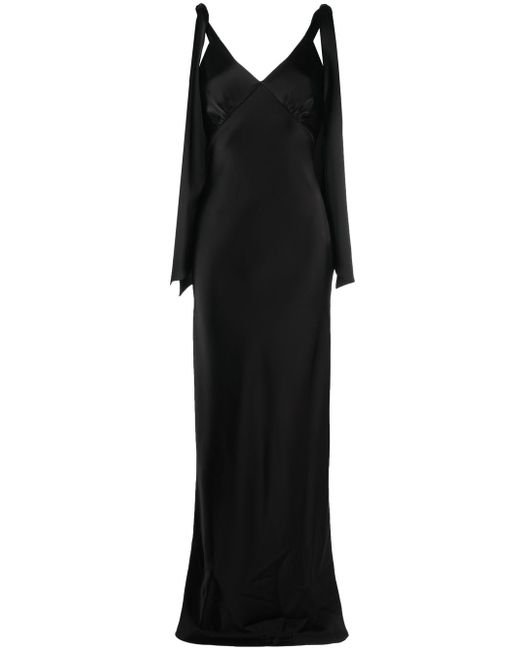 V:Pm Atelier satin-finish V-neck gown