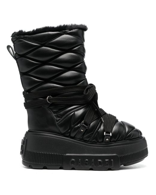 Casadei quilted lace-up fastening boots
