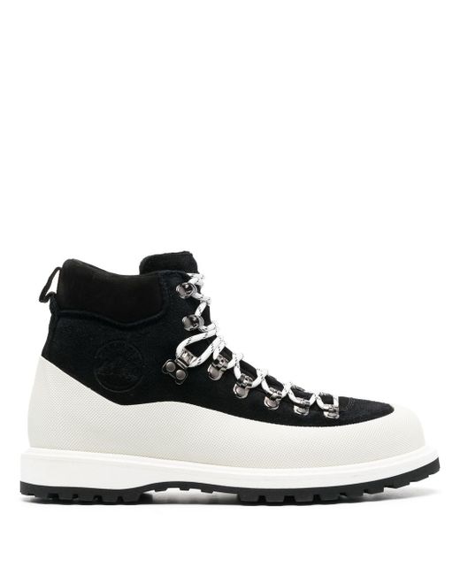 Diemme contrasting-panel lace-up boots