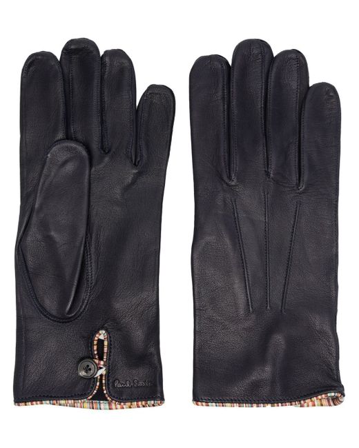 Paul Smith Signature Stripe-trimmed leather gloves