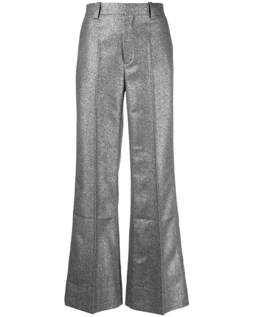 Rodebjer high-waisted glitter flared trousers