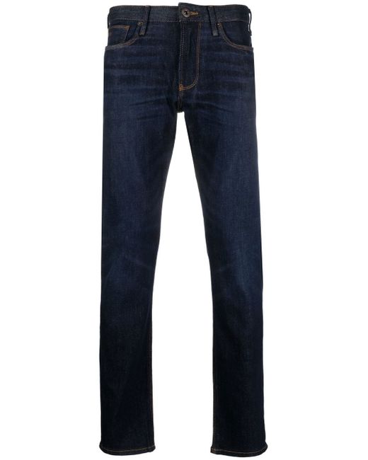 Emporio Armani logo-plaque straight leg jeans