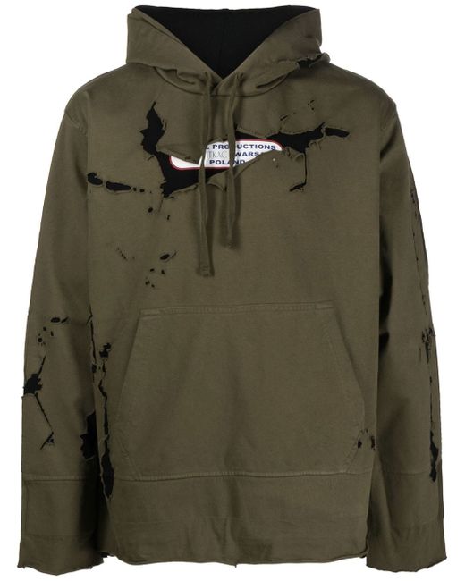 Diesel paint-splatter cotton hoodie