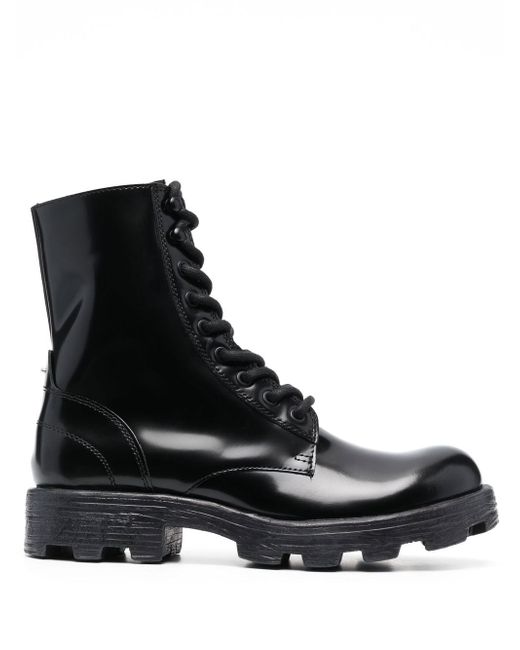 Diesel Hammer polished lace-up boots