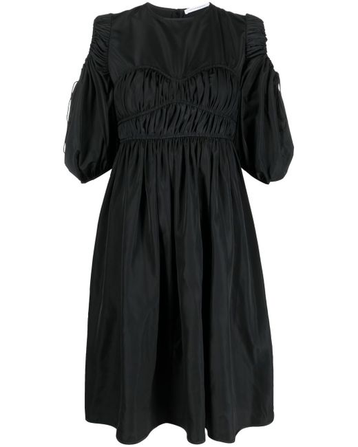 Cecilie Bahnsen ruched puff-sleeve midi dress