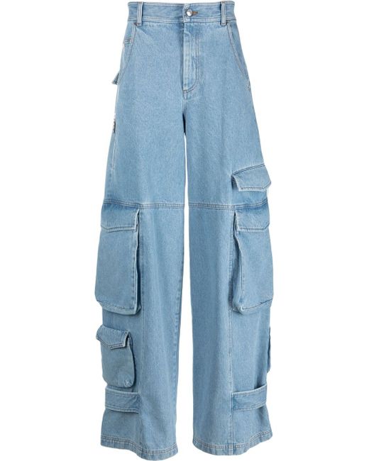 Gcds cargo-pocket wide-leg jeans