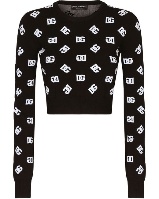 Dolce & Gabbana DG logo jacquard cropped sweater
