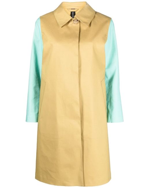 Mackintosh colour-block cotton coat