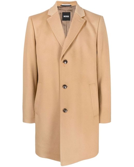 Boss single-breasted wool-cashmere coat