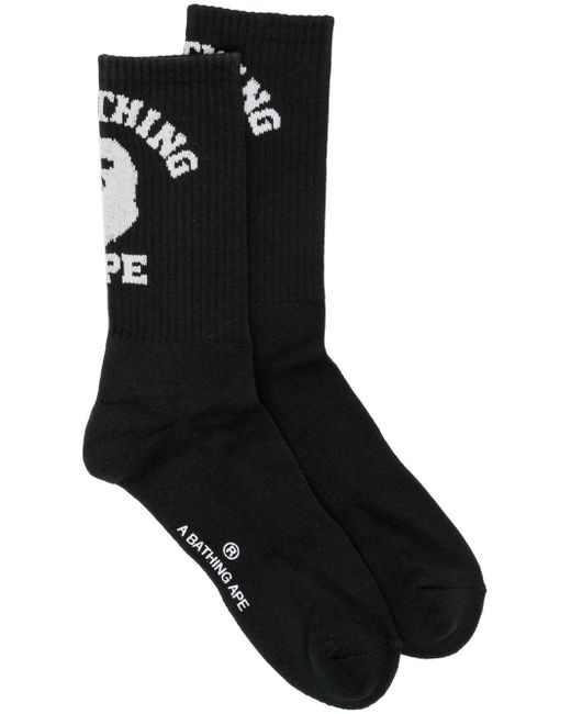 A Bathing Ape logo-knit socks