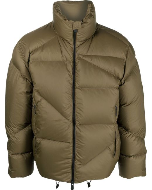 Bacon asymmetric-quilted padded jacket