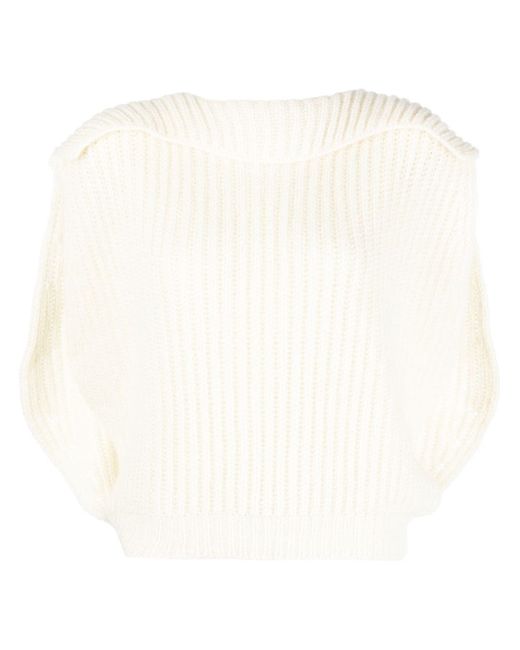 Fabiana Filippi folded-edge rib-knit jumper