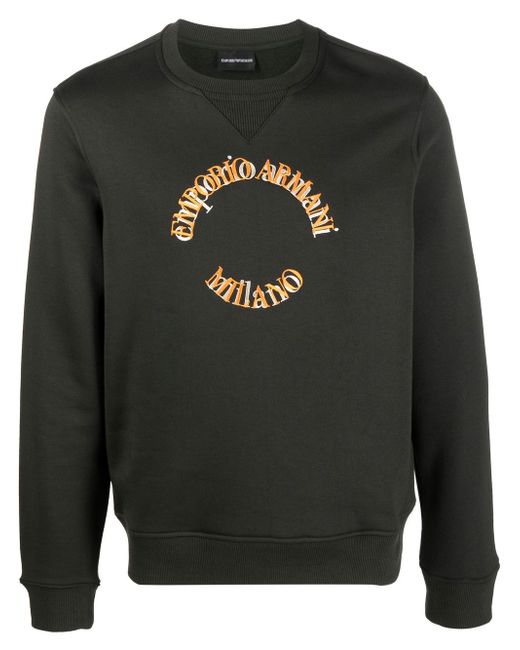 Emporio Armani logo-print crew neck sweatshirt