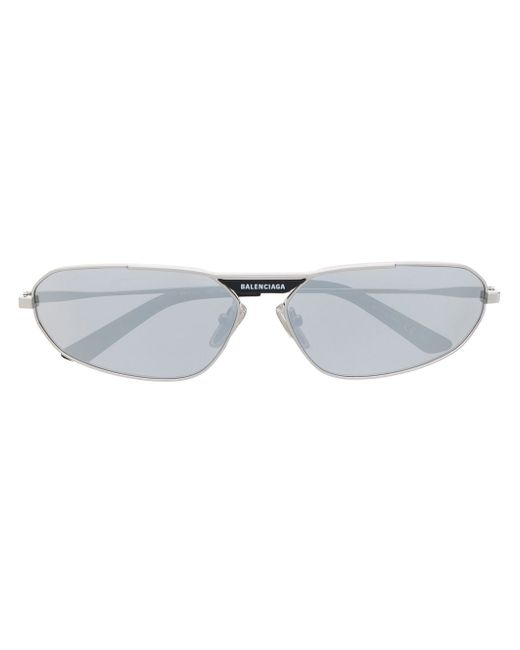 Balenciaga oval-frame mirrored-lens sunglasses