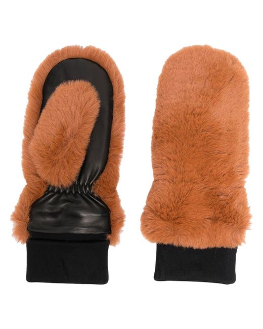 Moose Knuckles faux-fur mittens