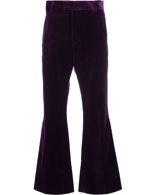 Palm Angels tailored kick-flare velvet trousers