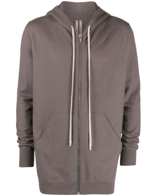 Rick Owens drawstring zip-up hoodie