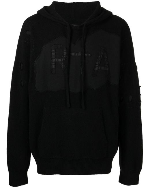 Rta logo-patch drawstring hoodie