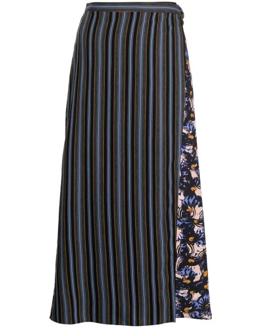 PS Paul Smith panelled stripe-print skirt