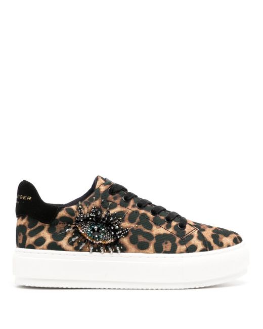 Kurt Geiger London Laney Eye leopard-print sneakers