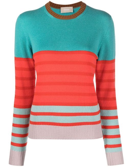 Drumohr striped-knit cashmere jumper