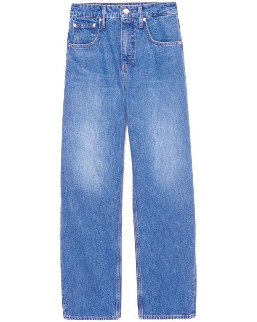 Frame high-rise straight jeans