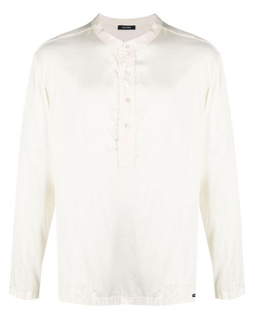 Tom Ford button-placket satin shirt
