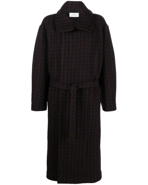 Lemaire belted houndstooth coat
