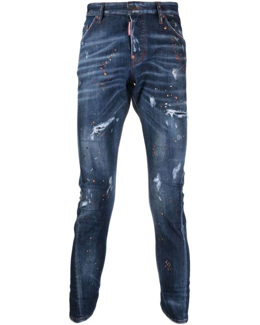 Dsquared2 paint-splatter skinny jeans