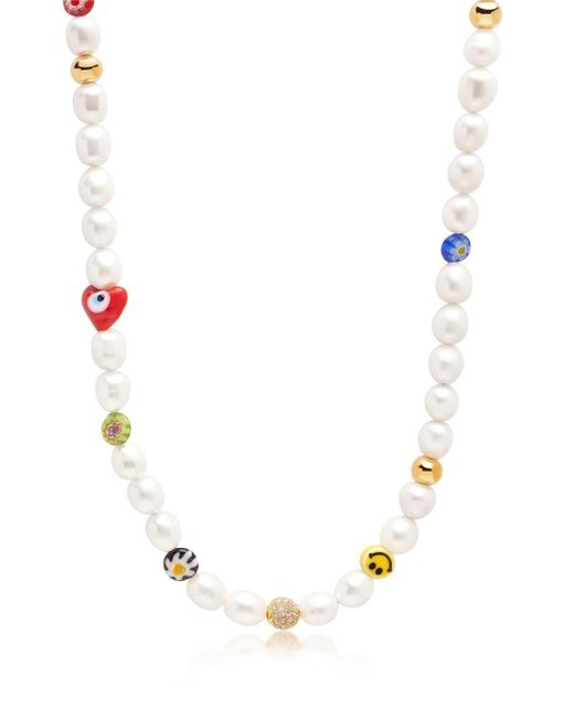 Nialaya Jewelry Smiley Face pearl necklace