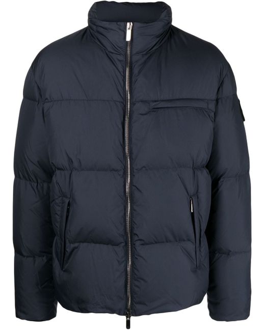 Giorgio Armani logo-patch sleeve padded jacket