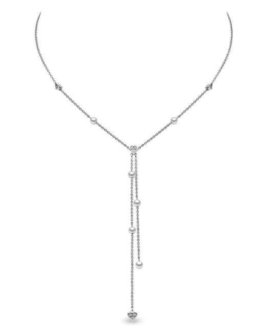 Yoko London 18kt white gold diamond pearl Trend necklace