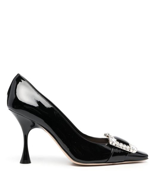 Sergio Rossi 95 mm crystal detail pumps