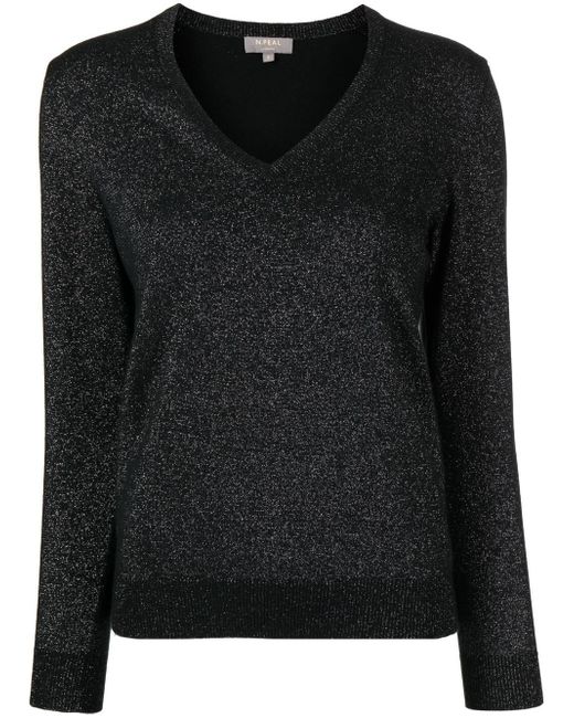 N.Peal sparkle-knit cashmere jumper